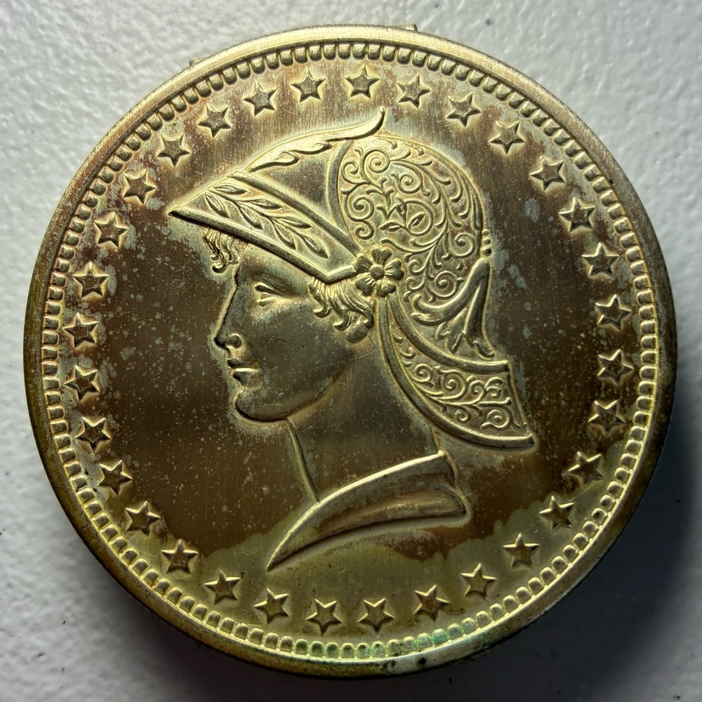 Vintage Elgin Morgan Silver Dollar Coin Eagle Compact